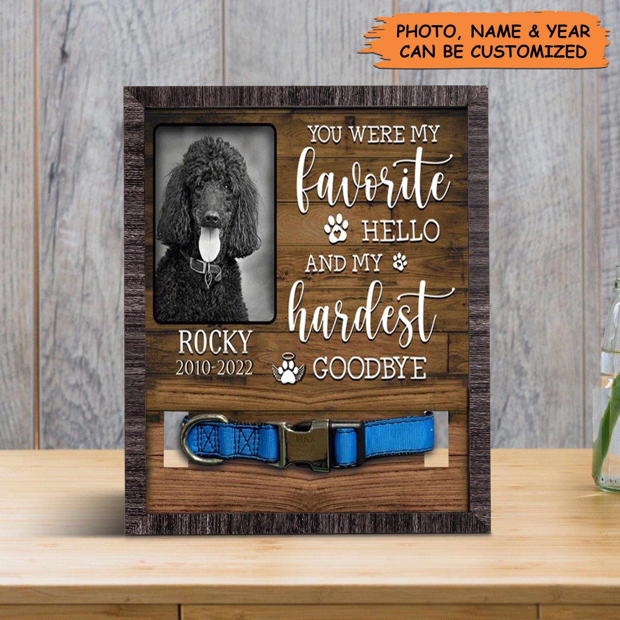 Personalized Pet Collar Frame - Custom A Poodle Pet Picture Frames, Pet Loss Sympathy, Memorial Pet Collar Sign - Gift For Grieving Pet Owner - Amzanimalsgift