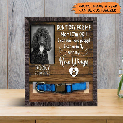 Personalized Pet Collar Frame - Custom A Poodle Pet Picture Frames, Pet Loss Sympathy, Memorial Pet Collar Sign - Gift For Grieving Pet Owner - Amzanimalsgift