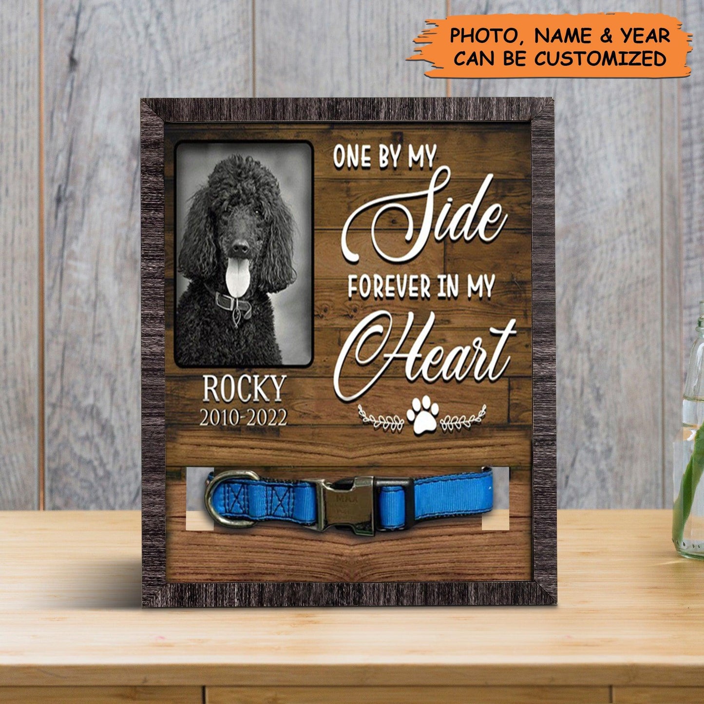 Personalized Pet Collar Frame - Custom A Poodle Pet Picture Frames, Pet Loss Sympathy, Memorial Pet Collar Sign - Gift For Grieving Pet Owner - Amzanimalsgift