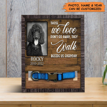 Personalized Pet Collar Frame - Custom A Poodle Pet Picture Frames, Pet Loss Sympathy, Memorial Pet Collar Sign - Gift For Grieving Pet Owner - Amzanimalsgift