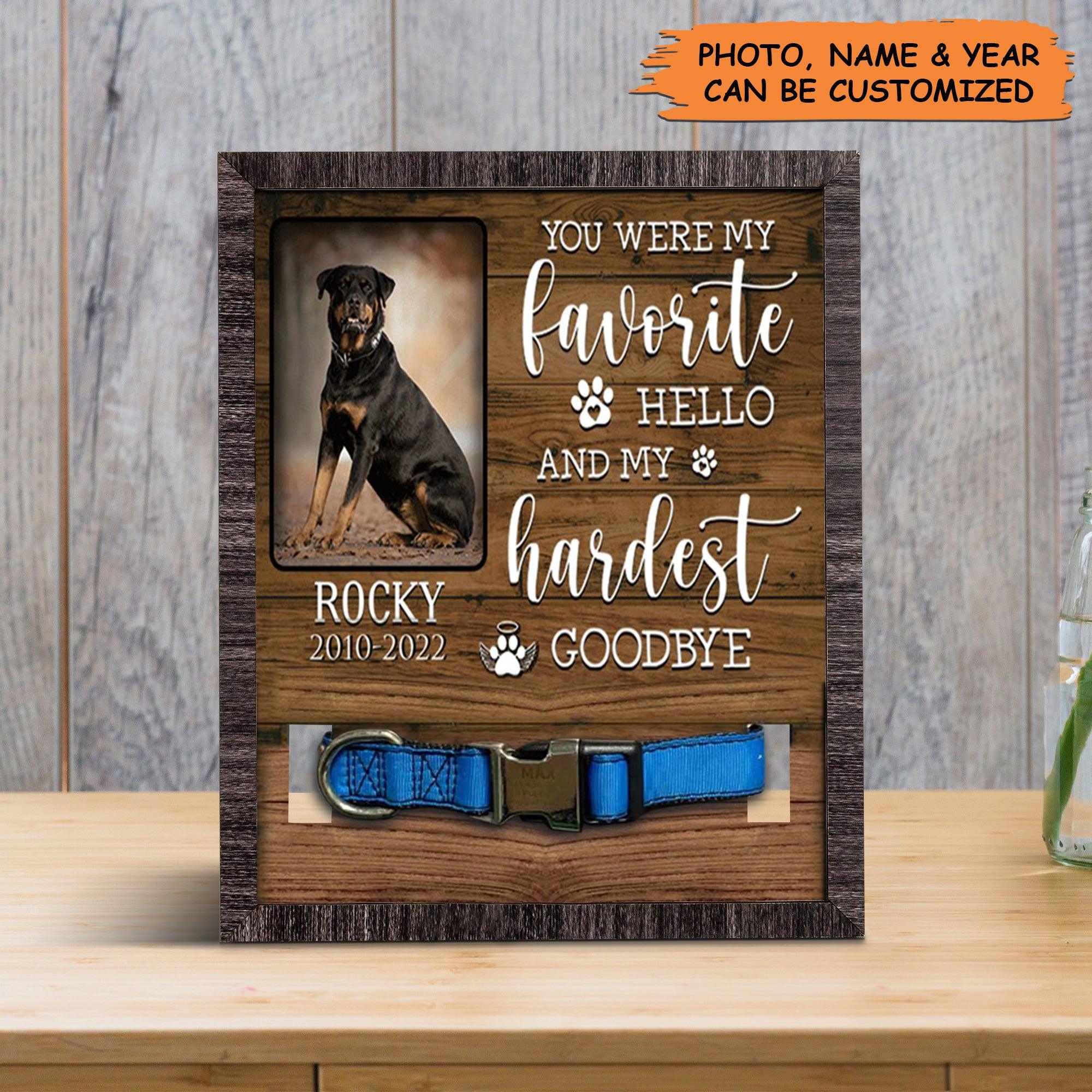 Personalized Pet Collar Frame - Custom A Rottweiler Dog Picture Frames, Pet Loss Sympathy, Memorial Pet Collar Sign - Gift For Grieving Pet Owner - Amzanimalsgift