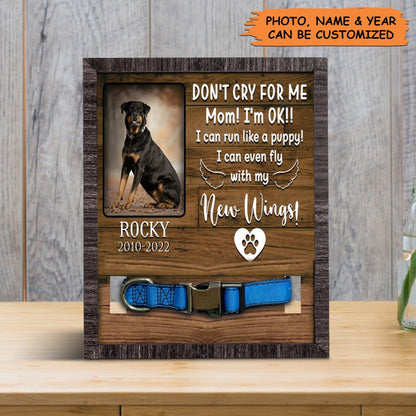 Personalized Pet Collar Frame - Custom A Rottweiler Dog Picture Frames, Pet Loss Sympathy, Memorial Pet Collar Sign - Gift For Grieving Pet Owner - Amzanimalsgift