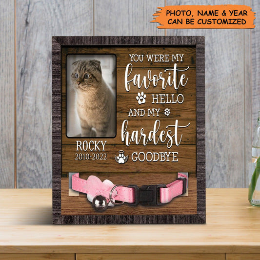 Personalized Pet Collar Frame - Custom A Scottish Fold Cat Picture Frames, Pet Loss Sympathy, Memorial Pet Collar Sign - Gift For Pet Lovers - Amzanimalsgift