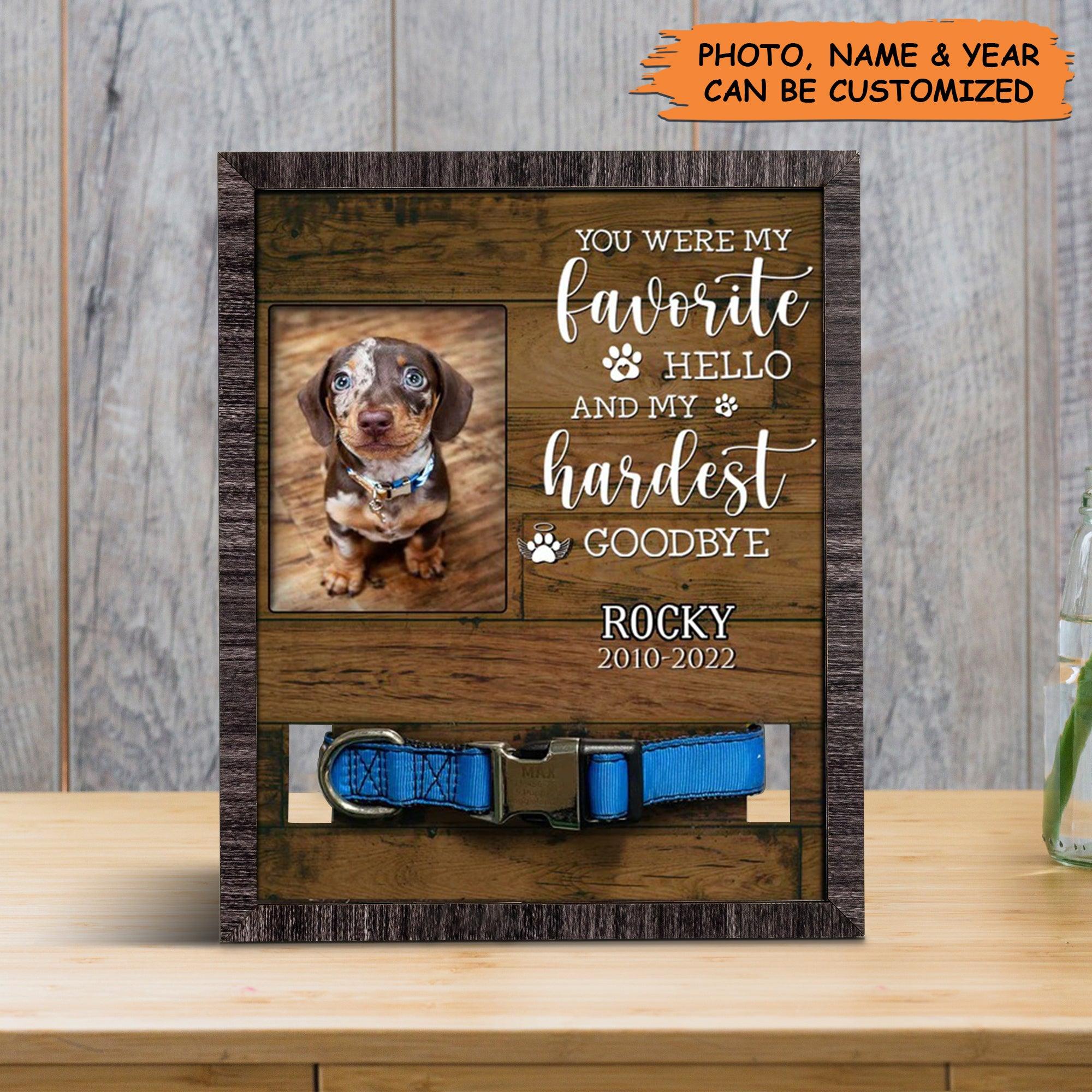 Personalized Pet Collar Frame - Custom Dachshund Dog Photo Keepsake, Pet Loss Sympathy, Memorial Custom Pet Collar Frame - Gift For Pet Lovers, Family - Amzanimalsgift