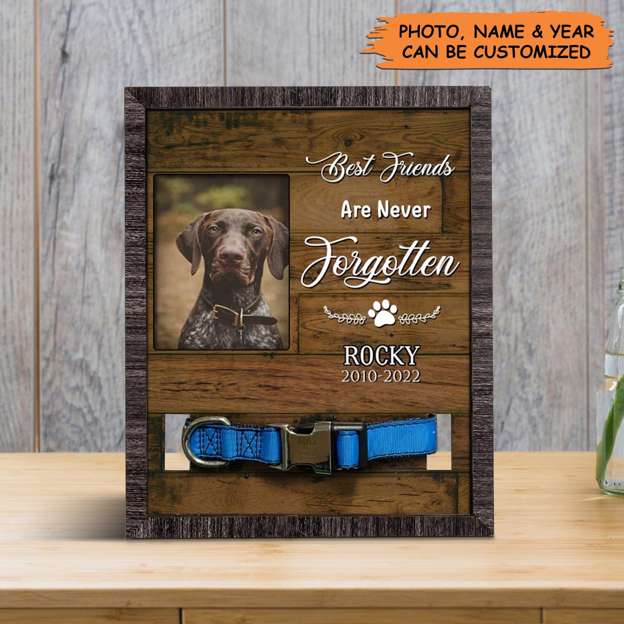 Personalized Pet Collar Frame - Custom Dog Photo Keepsake, Pet Loss Sympathy, Memorial Custom Pet Collar Frame - Gift For Pet Lovers, Family, Friend - Amzanimalsgift