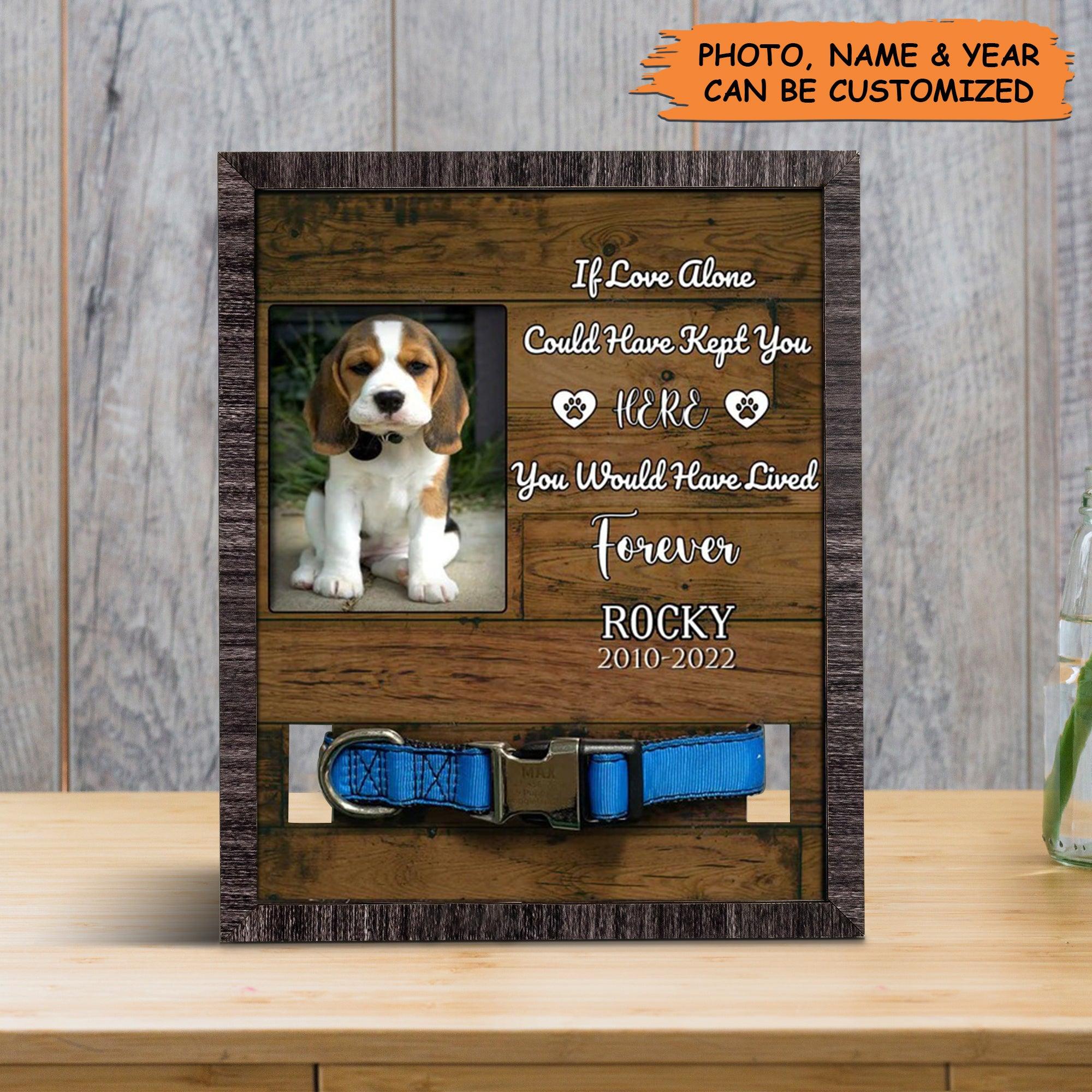 Personalized Pet Collar Frame - Custom Dog Photo Keepsake, Sympathy Picture Frame, Dog Memorial Gifts Personalized - Gift For A Grieving Pet Owner - Amzanimalsgift