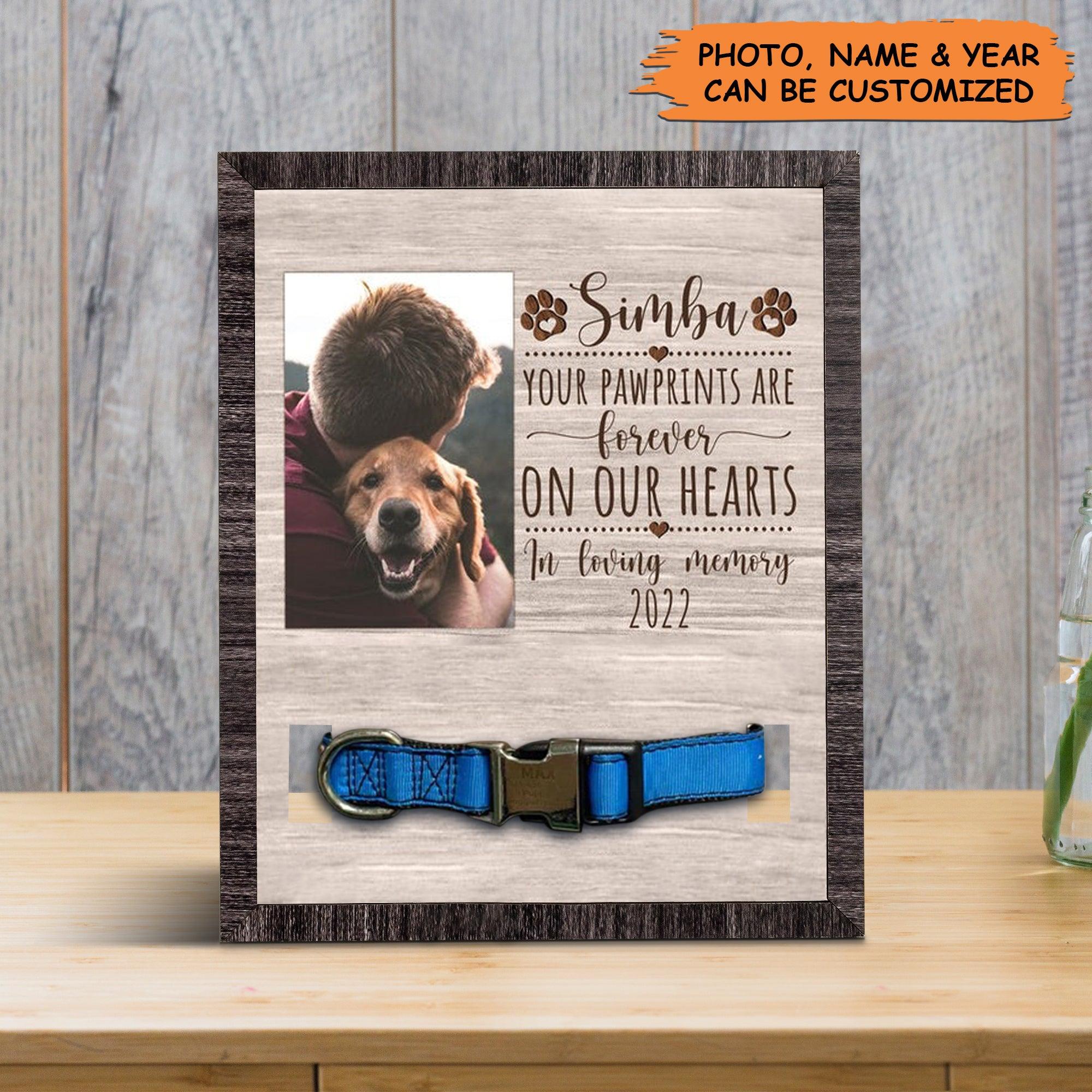 Personalized Pet Collar Frame - Custom Dog Picture Frames, Pet Loss Sympathy, Memorial Pet Collar Sign - Gift For Grieving Pet Owner, Pet Lovers - Amzanimalsgift