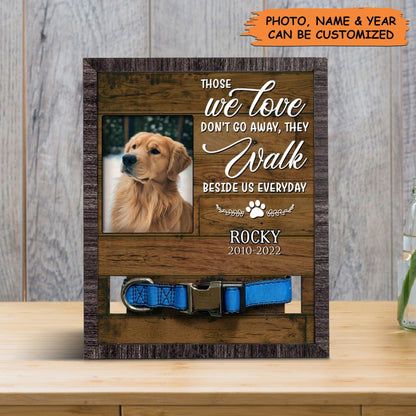 Personalized Pet Collar Frame - Custom Photo, Name, Year Memorial Lost Of Dog, Memorial Pet Collar Sign, Pet Loss Sympathy - Gift For Pet Lovers - Amzanimalsgift