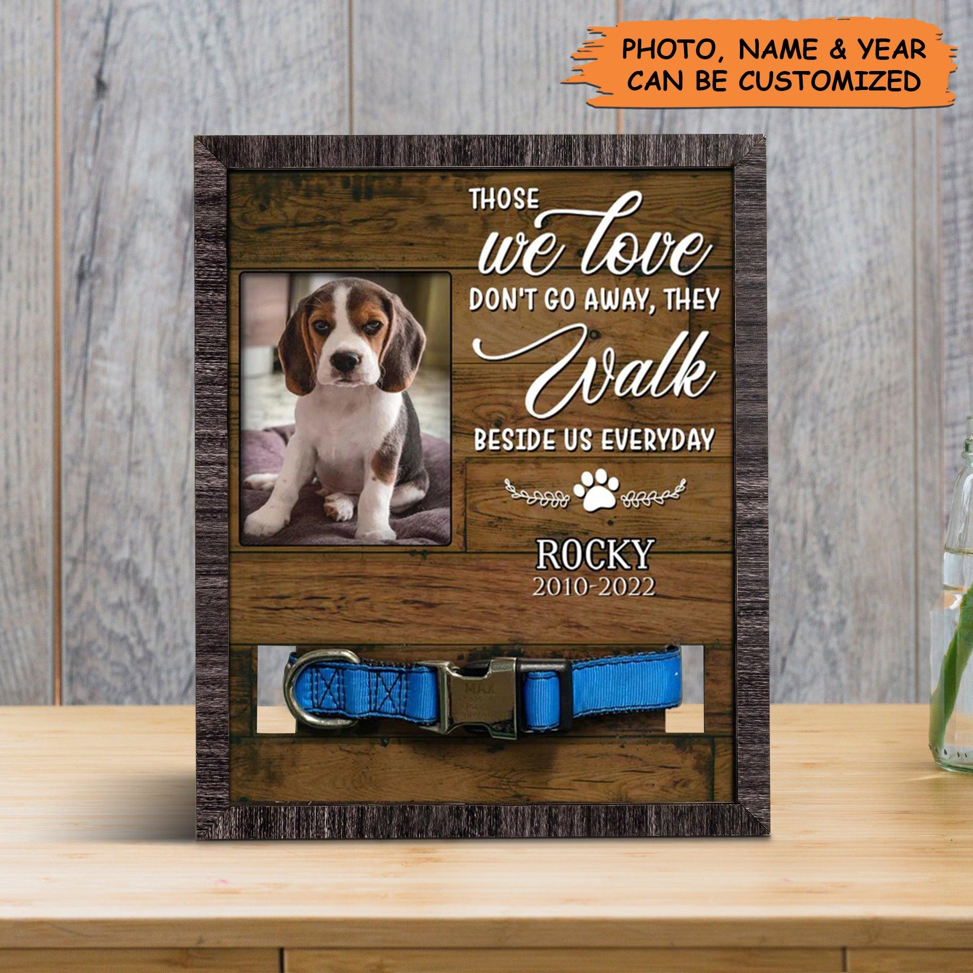 Personalized Pet Collar Frame - Custom Picture Frame Dead Of Beagle, Sympathy Picture Frame, Dog Memorial Gifts Personalized - Gift For Pet Lovers - Amzanimalsgift
