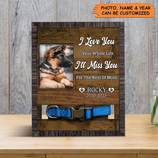 Personalized Pet Collar Frame - Custom Picture Frame For Loss Of Dog German Shepherd, Memorial Pet Collar Sign, Pet Loss Sympathy- Gift For Pet Lovers - Amzanimalsgift