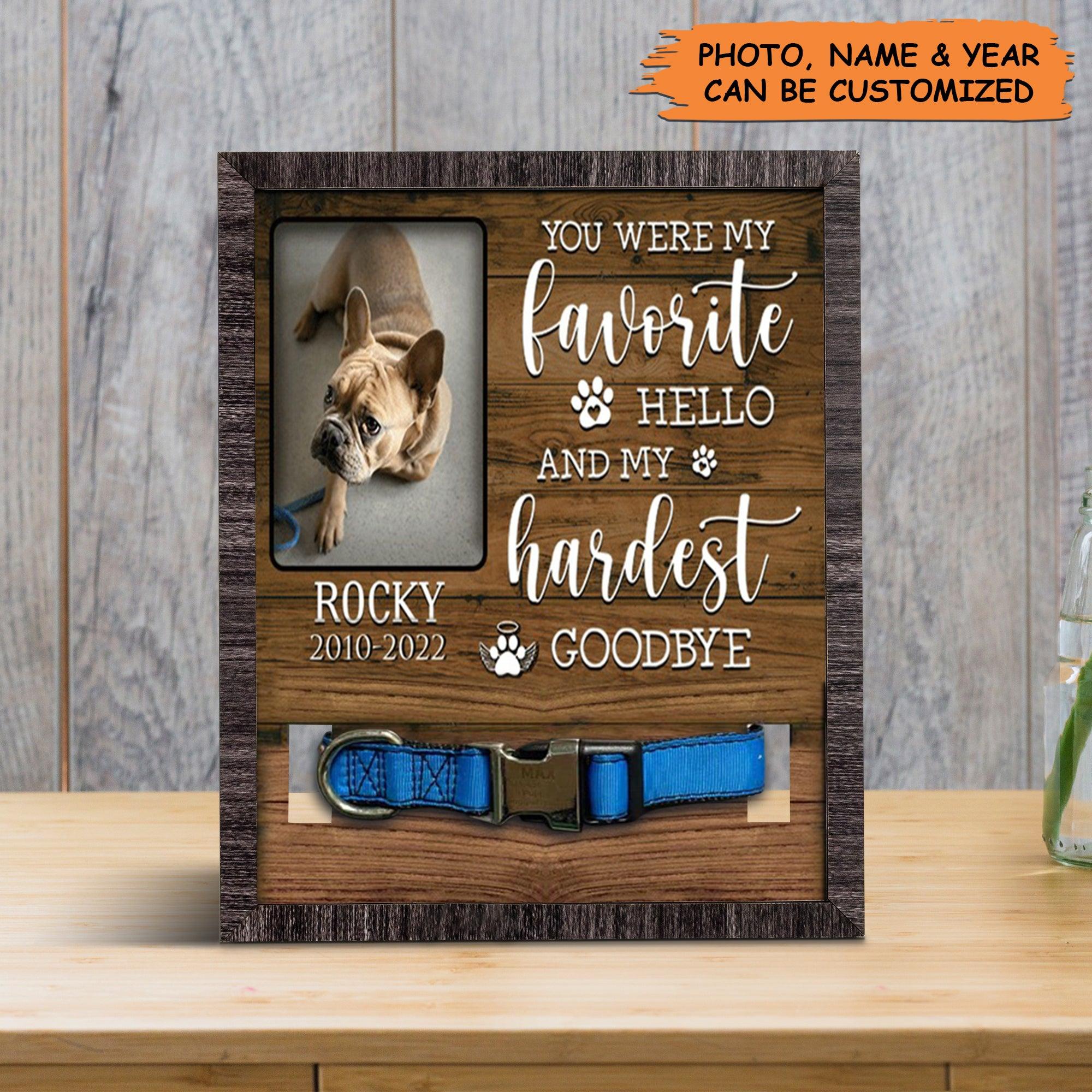 Personalized Pet Collar Frame - Customized A French Bulldog Picture Frames, Pet Loss Sympathy, Custom Memorial Pet Collar Sign - Gift For Pet Lovers - Amzanimalsgift