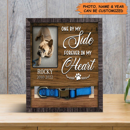 Personalized Pet Collar Frame - Customized A French Bulldog Picture Frames, Pet Loss Sympathy, Custom Memorial Pet Collar Sign - Gift For Pet Lovers - Amzanimalsgift