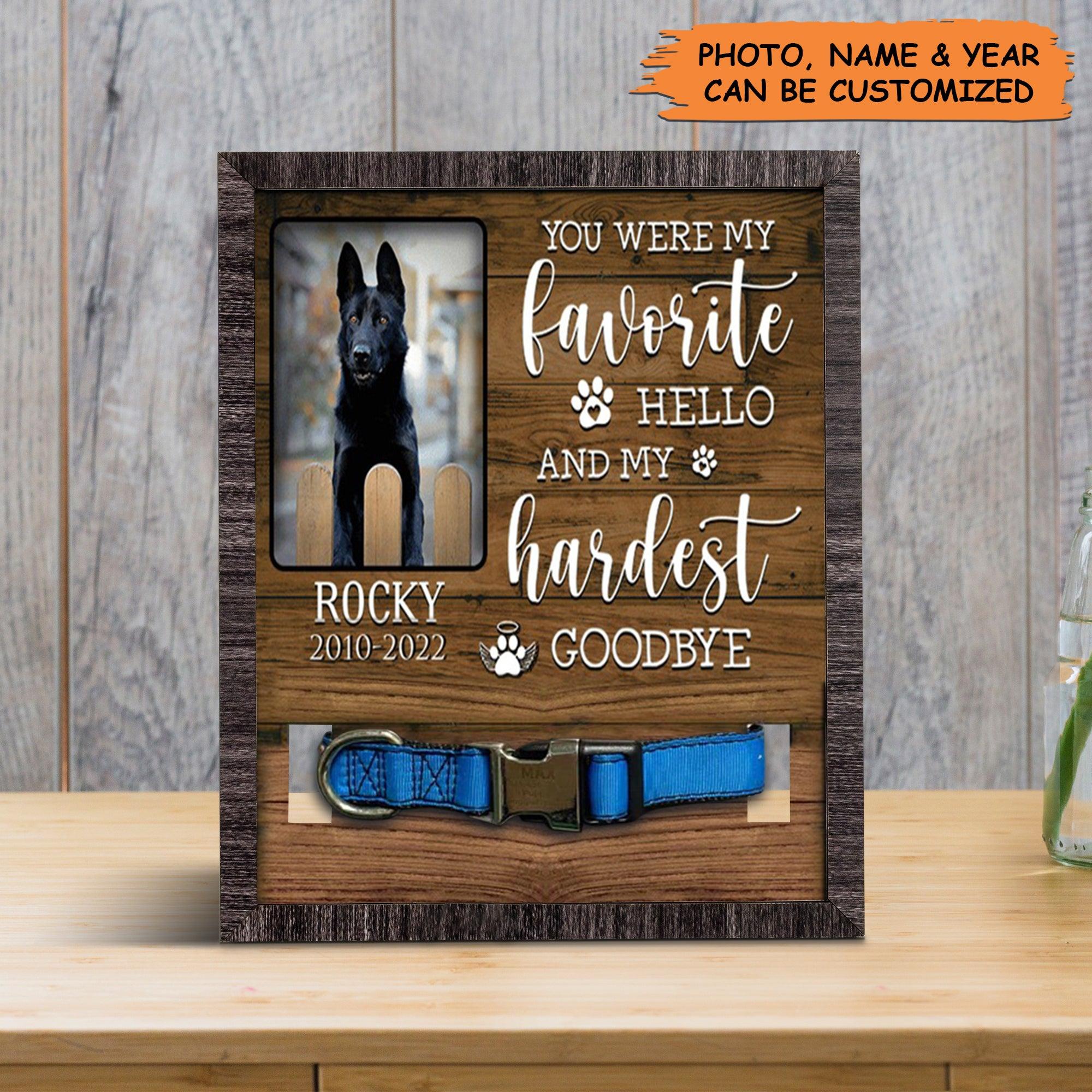 Personalized Pet Collar Frame - Customized A German Shepherd Picture Frames, Pet Loss Sympathy, Custom Memorial Pet Collar Sign - Gift For Pet Lovers - Amzanimalsgift