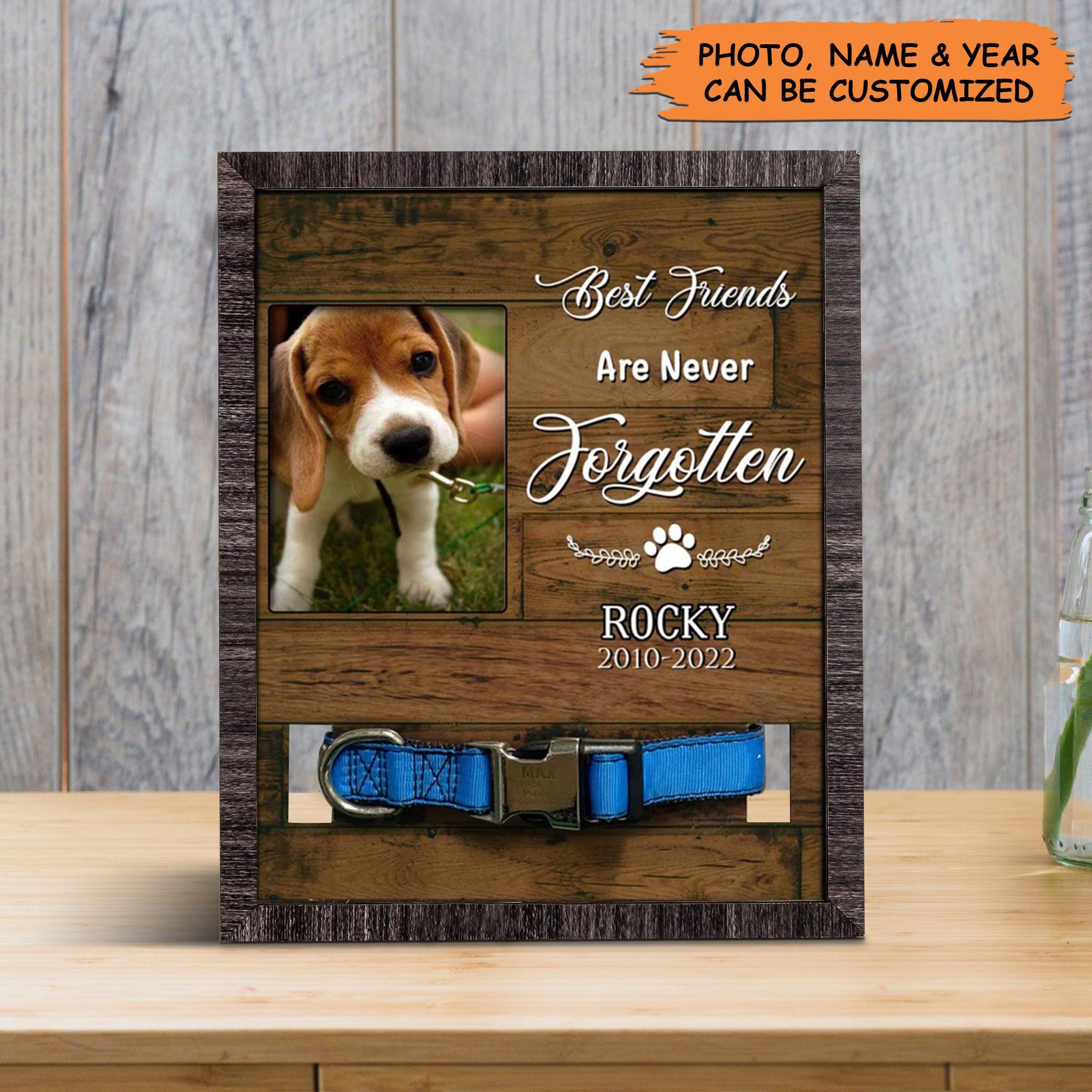 Personalized Pet Collar Frame - Customized Picture Frame Loss Of Beagle, Sympathy Picture Frame, Pet Memorial Picture Frame - Gift For Pet Lovers - Amzanimalsgift