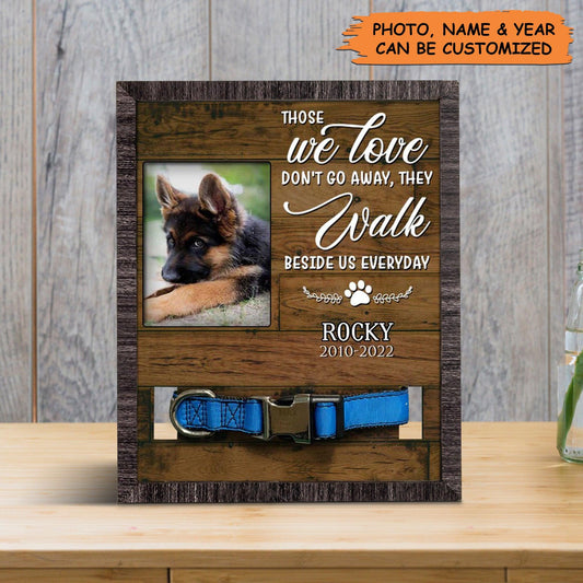 Personalized Pet Collar Frame - Customized Picture Frame Loss Of German Shepherd, Memorial Pet Collar Sign, Pet Loss Sympathy - Gift For Pet Lovers - Amzanimalsgift