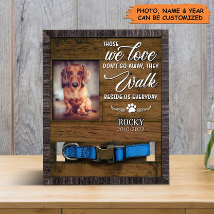 Personalized Pet Collar Frame - Dachshund Dog Photo Keepsake, Pet Loss Sympathy, Memorial Custom Pet Collar Frame - Gift For Pet Lovers, Family - Amzanimalsgift