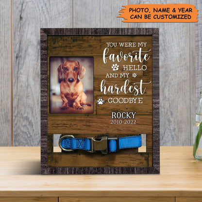 Personalized Pet Collar Frame - Dachshund Dog Photo Keepsake, Pet Loss Sympathy, Memorial Custom Pet Collar Frame - Gift For Pet Lovers, Family - Amzanimalsgift