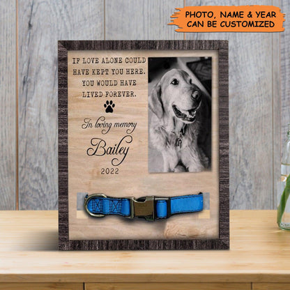 Personalized Pet Collar Frame - Dog Collar Holder, Pet Loss Sympathy, Custom Memorial Pet Collar Sign - Gift For Pet Lovers, Grieving Pet Owner - Amzanimalsgift