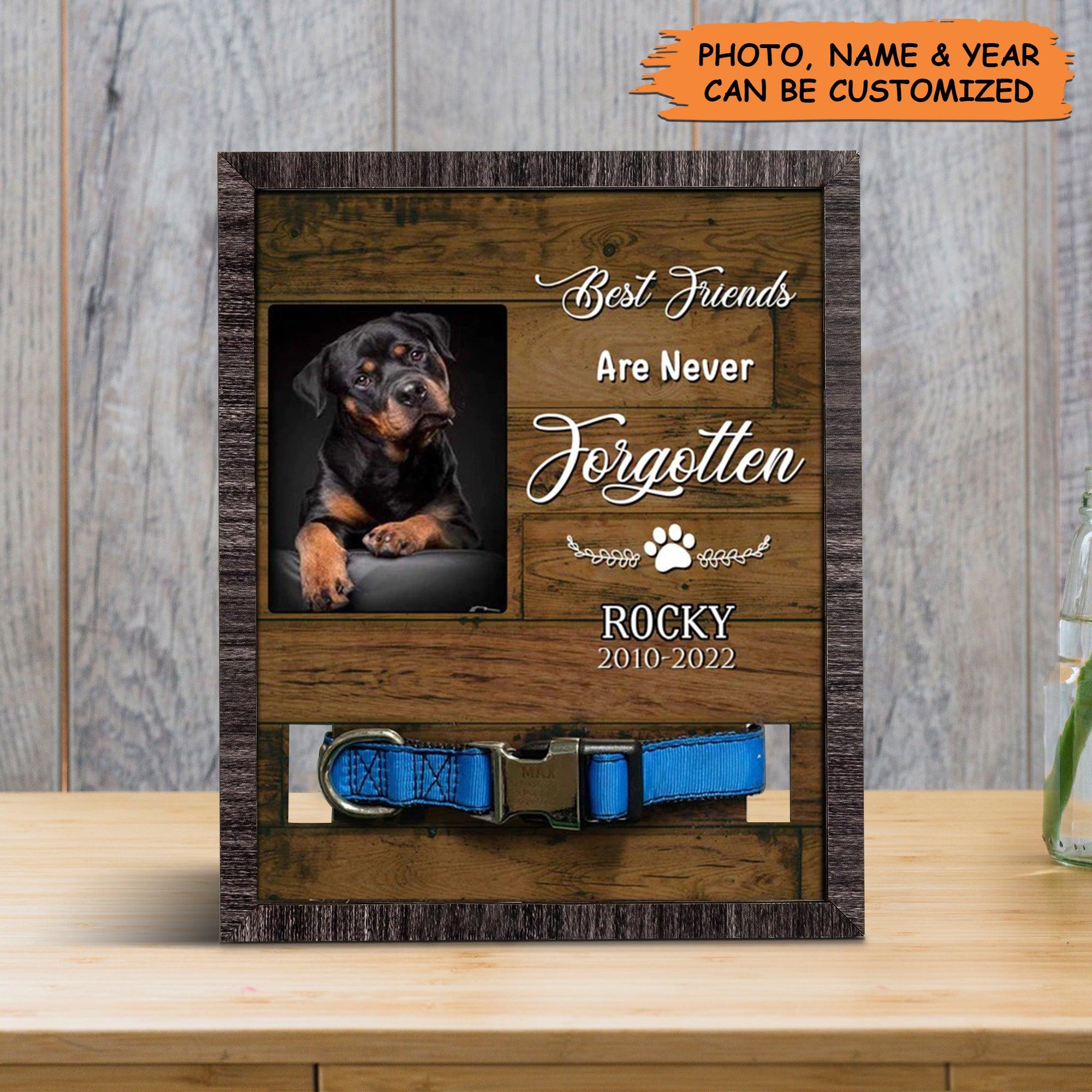 Personalized Pet Collar Frame - Dog Collar Keepsake Picture Frame, Memorial Custom Pet Collar Frame - Gift For A Grieving Pet Owner, Pet Lovers - Amzanimalsgift