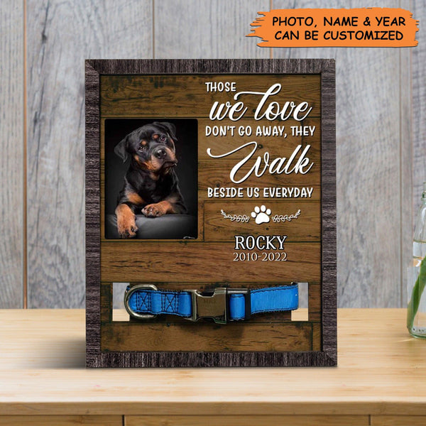 Personalized Pet Collar Frame Dog Collar Keepsake Picture Frame, Mem
