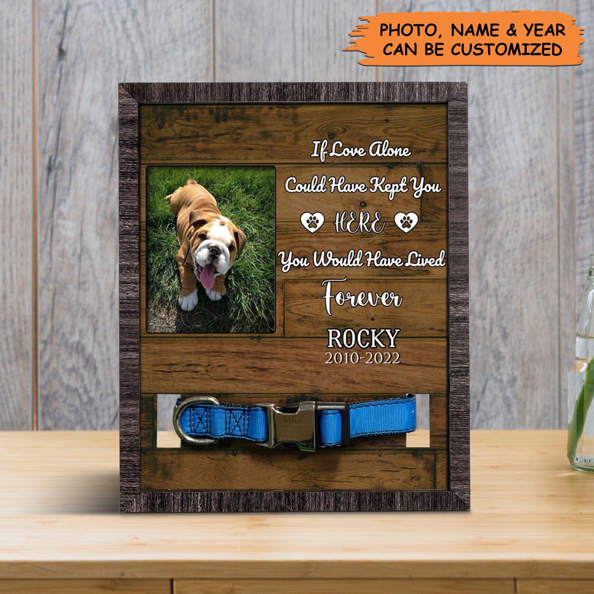 Personalized Pet Collar Frame - Dog Memorial Gifts Personalized, Dog Remembrance, Pet Memorial Picture Frame - Gift For Pet Lovers, Grieving Pet Owner - Amzanimalsgift