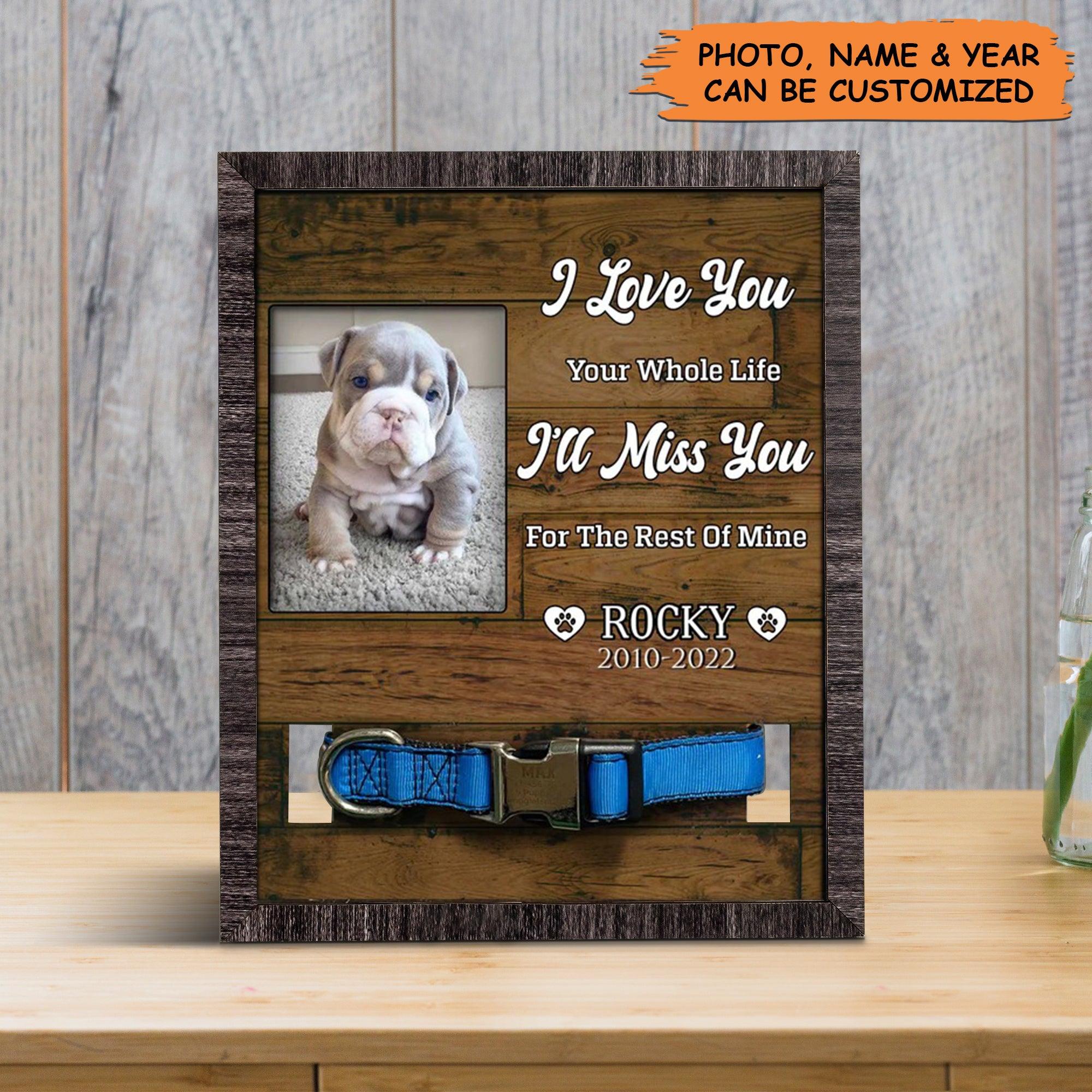 Personalized Pet Collar Frame - Dog Memorial Gifts Personalized, Sympathy Picture Frame, Pet Memorial Picture Frame - Gift For Grieving Pet Owner - Amzanimalsgift