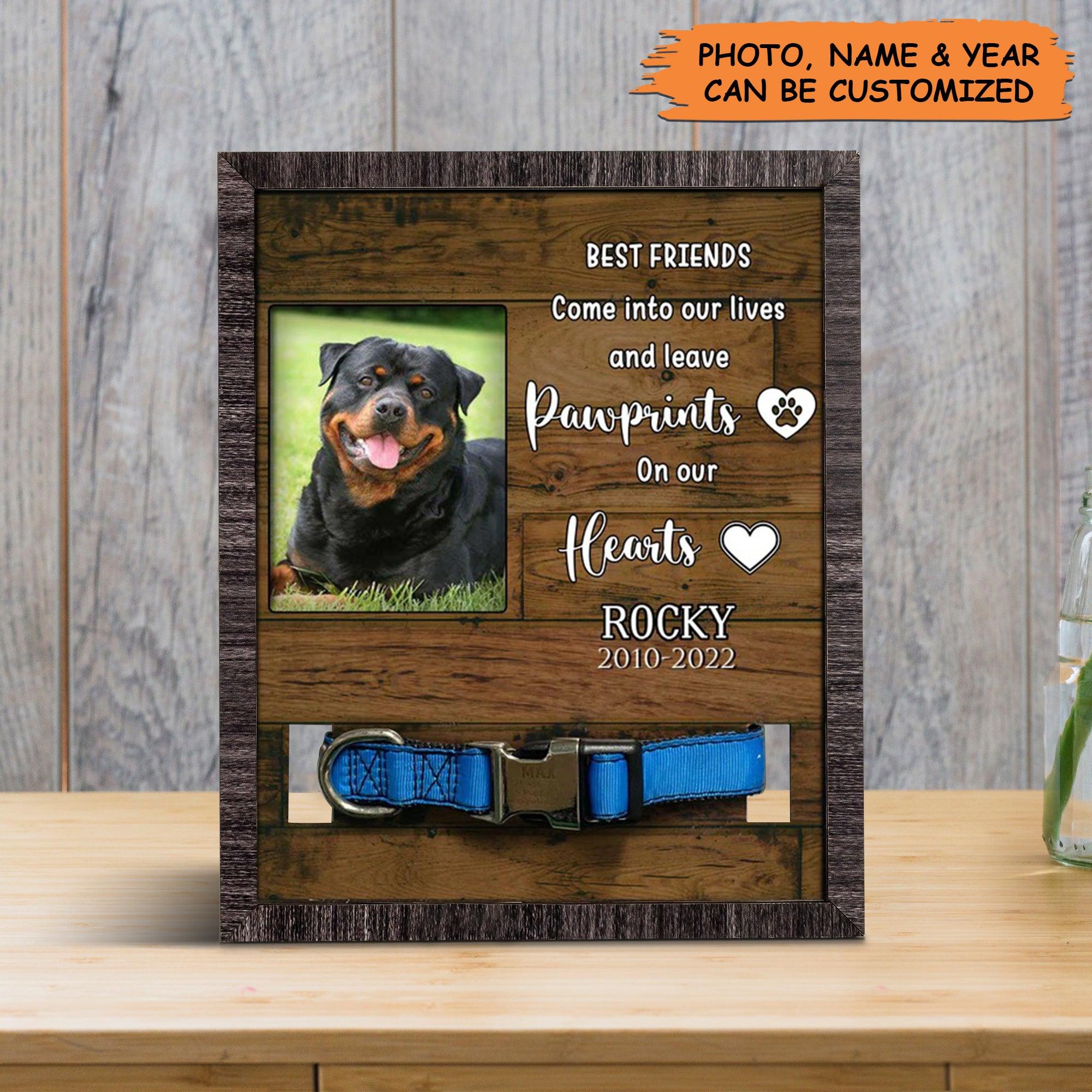 Personalized Pet Collar Frame- Dog Photo Keepsake, Custom Picture Frame Pet Loss Gift, Memorial Custom Pet Collar Frame- Gift For A Grieving Pet Owner - Amzanimalsgift