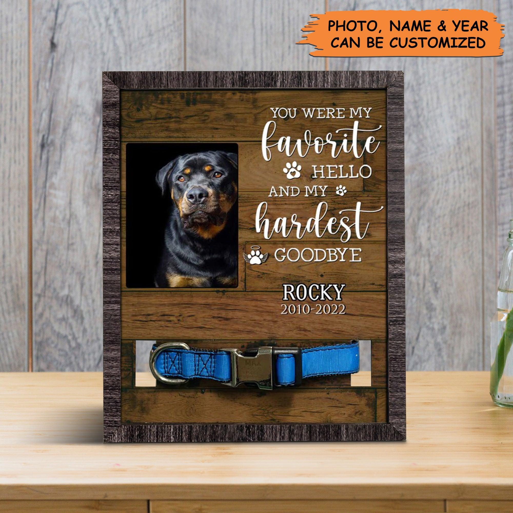 Personalized Pet Collar Frame - Dog Photo Keepsake, Passed Away Dog Gifts, Memorial Custom Pet Collar Frame- Gift For A Grieving Pet Owner, Pet Lovers - Amzanimalsgift