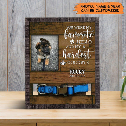 Personalized Pet Collar Frame - Dog Photo Keepsake, Pet Loss Sympathy, Memorial Pet Collar Sign - Gift For Pet Lovers, Grieving Pet Owner - Amzanimalsgift