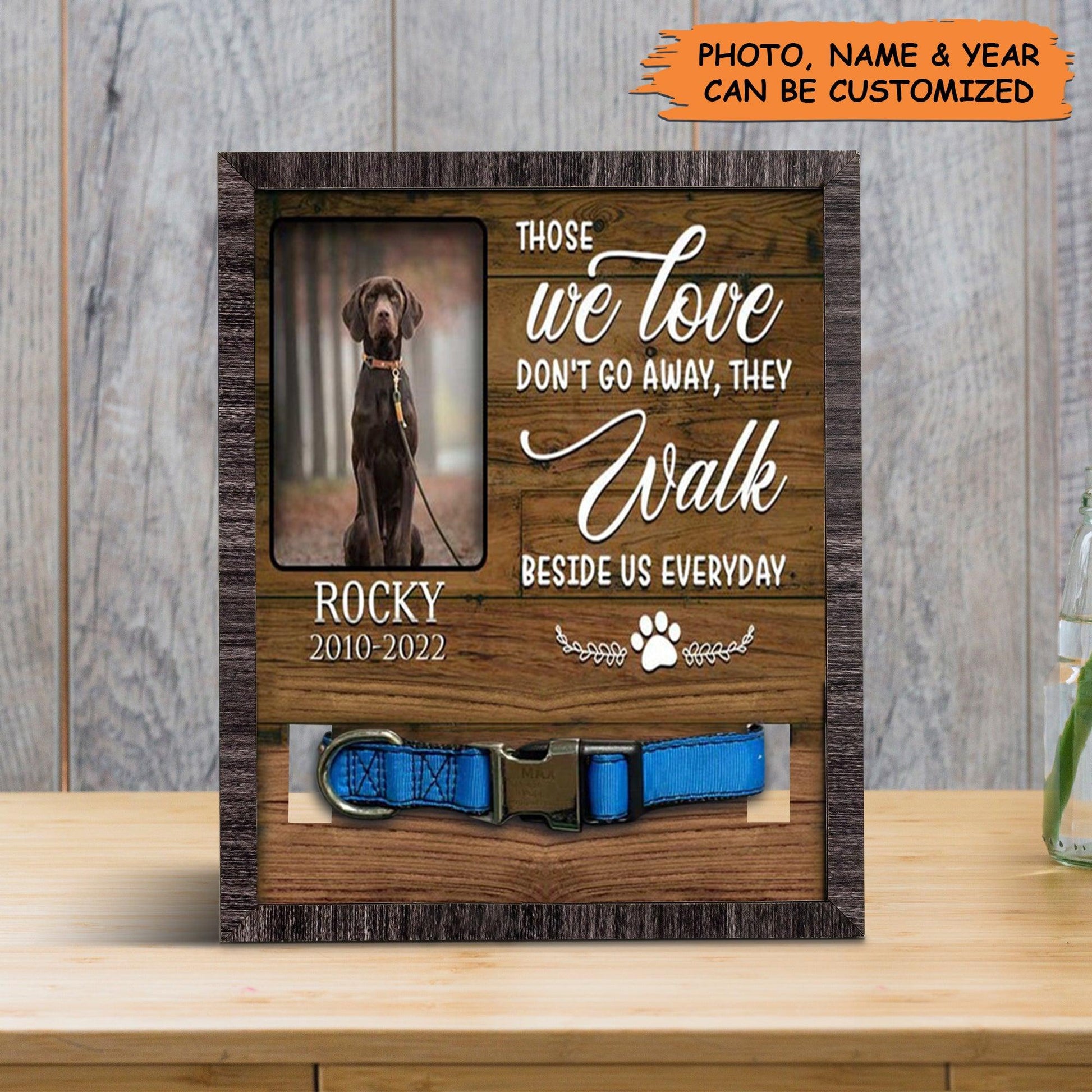 Personalized Pet Collar Frame - Don't Cry For Me Dog Lover Gift, Pet Loss Sympathy, Custom Memorial Pet Collar Sign - Gift For Pet Lovers - Amzanimalsgift