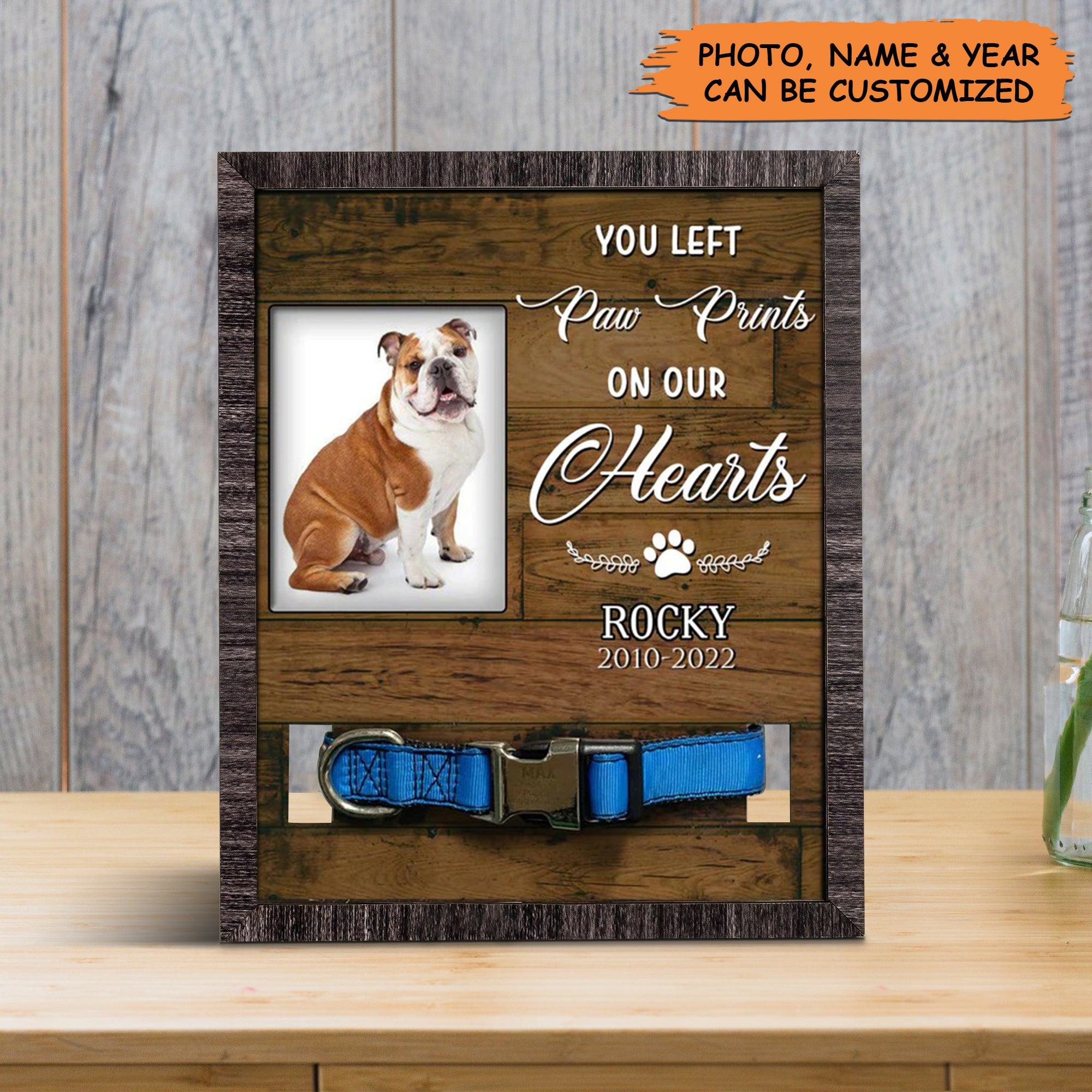Personalized Pet Collar Frame - English Bulldog Dog Photo Keepsake, Pet Loss Sympathy, Memorial Custom Pet Collar Frame - Gift For Pet Lovers - Amzanimalsgift