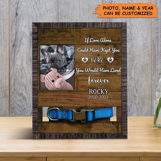 Personalized Pet Collar Frame - French Bulldog Dog Photo Keepsake, Dog Collar Memorial Photo Frame, Pet Loss Sympathy - Gift For Grieving Pet Owner - Amzanimalsgift