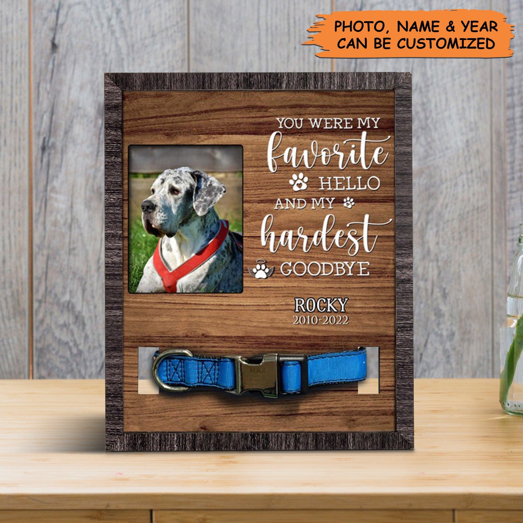 Personalized Pet Collar Frame - Great Dane Dog Photo Keepsake, Pet Loss Sympathy, Lost Of Dog Custom Pet Collar Frame - Gift For Pet Lovers, Family - Amzanimalsgift