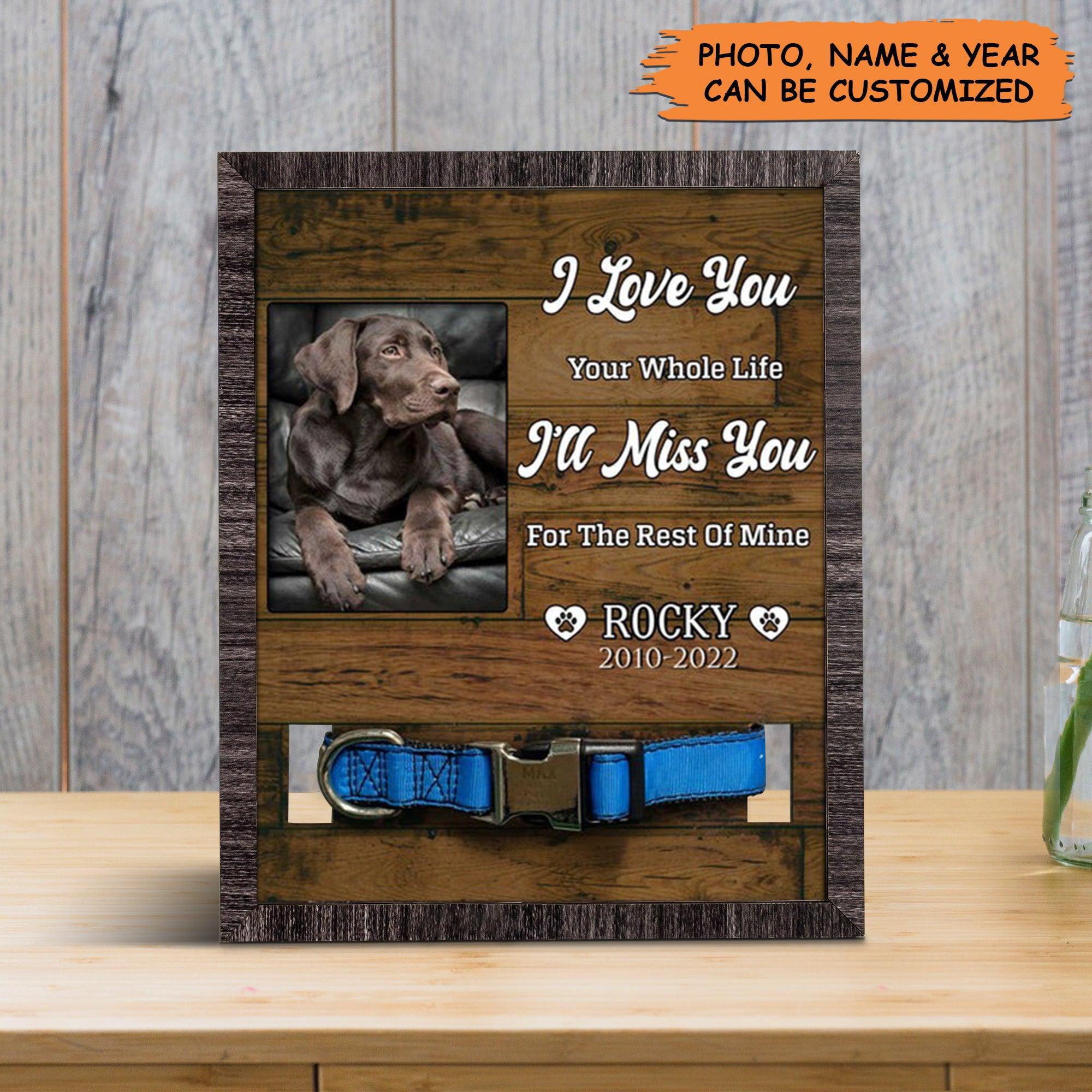 Personalized Pet Collar Frame - Labrador Dog Photo Keepsake, Pet Loss Sympathy, Memorial Pet Collar Sign - Gift For Pet Lovers, Grieving Pet Owner - Amzanimalsgift