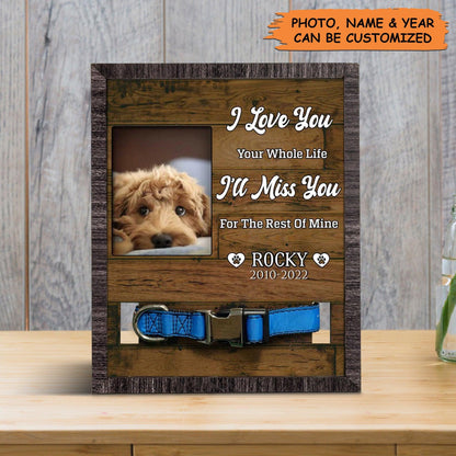 Personalized Pet Collar Frame - Memorial Pet Collar Sign, Pet Loss Sympathy, Memorial Custom Collar Frame - Gift For Grieving Pet Owner, Pet Lovers - Amzanimalsgift