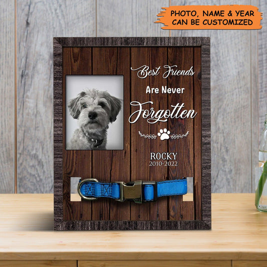 Personalized Pet Collar Frame - Miniature Schnauzer Photo Keepsake, Pet Loss Sympathy, Memorial Custom Pet Collar Frame - Gift For Pet Lovers, Family - Amzanimalsgift