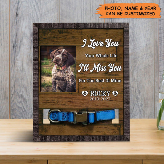 Personalized Pet Collar Frame - Pet Collar Keepsake Picture Frame, Pet Loss Sympathy, Memorial Custom Pet Collar Frame - Gift For Pet Lovers, Family - Amzanimalsgift