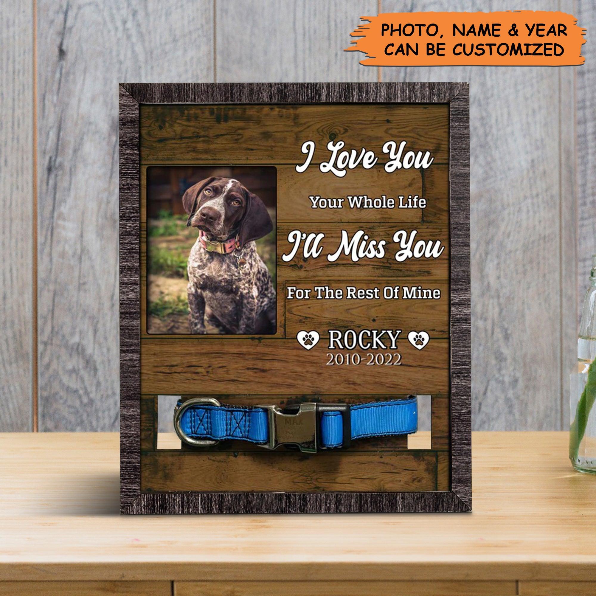 Personalized Pet Collar Frame - Pet Collar Keepsake Picture Frame, Pet Loss Sympathy, Memorial Custom Pet Collar Frame - Gift For Pet Lovers, Family - Amzanimalsgift