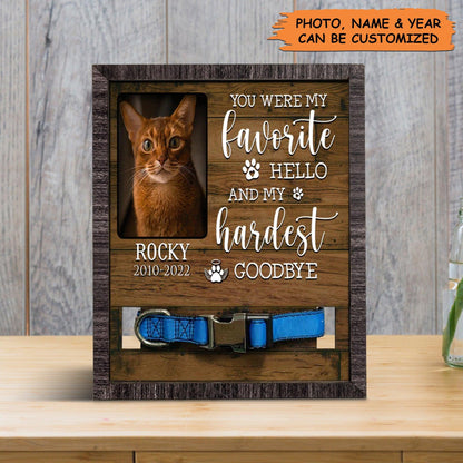 Personalized Pet Collar Frame - Pet Photo Keepsake, Pet Loss Sympathy, Memorial Gifts Custom Pet Collar Frame - Gift For Pet Lovers, Friend - Amzanimalsgift