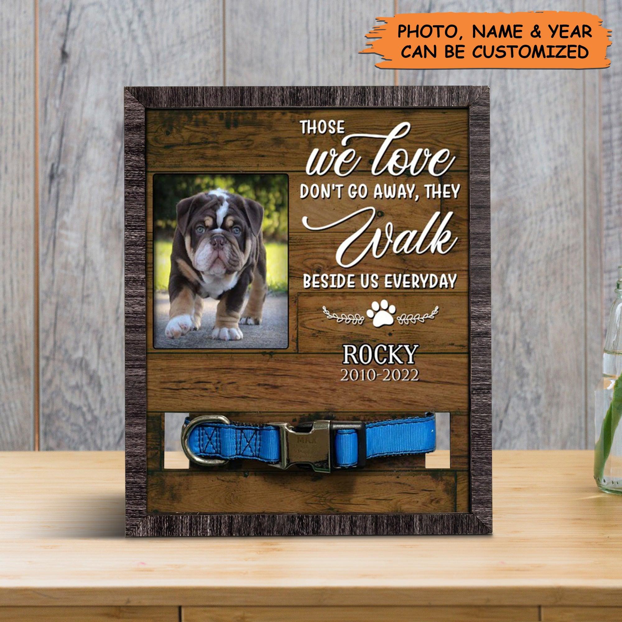 Personalized Pet Collar Frame - Picture Frame For Loss Of Bulldog, Dog Remembrance, Memorial Custom Collar Frame - Gift For Grieving Pet Owner - Amzanimalsgift