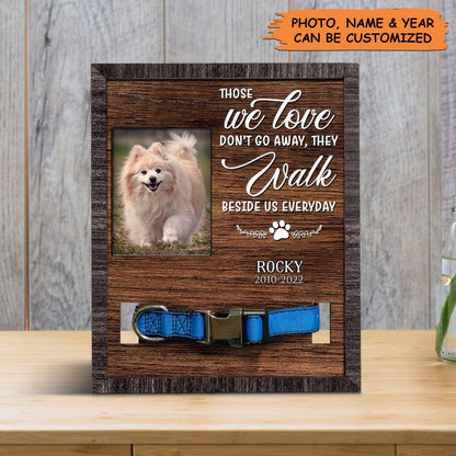 Personalized Pet Collar Frame - Pomeranian Dog Photo Keepsake, Pet Loss Sympathy, Memorial Custom Pet Collar Frame - Gift For Pet Lovers, Family - Amzanimalsgift