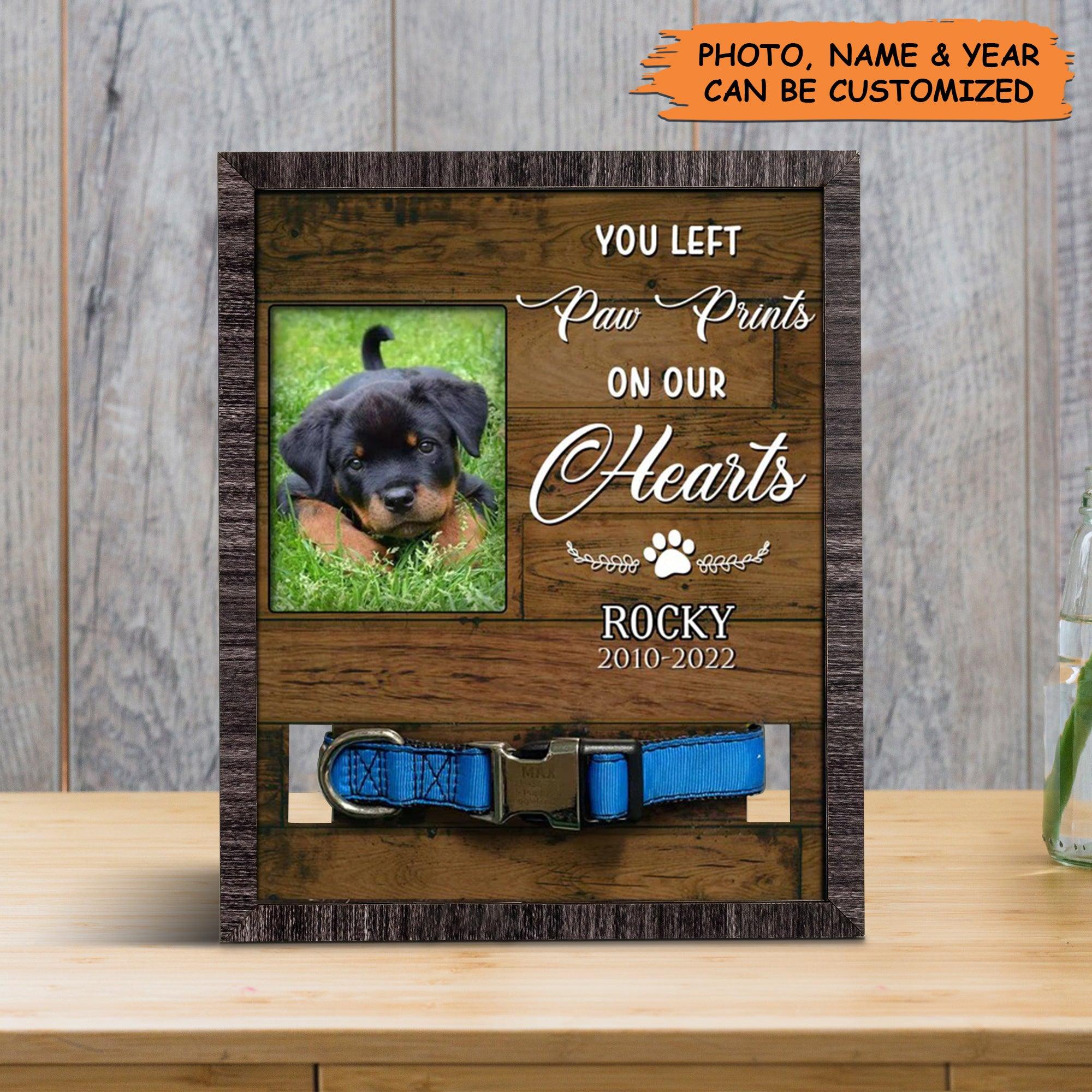 Personalized Pet Collar Frame- Rottweiler Dog Photo Keepsake, Pet Loss Sympathy, Memorial Custom Collar Frame- Gift For Pet Lovers, Grieving Pet Owner - Amzanimalsgift