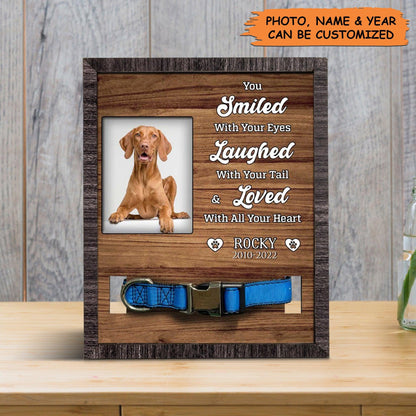 Personalized Pet Collar Frame - Vizsla Dog Photo Keepsake, Pet Loss Sympathy, Loved With All Your Heart Custom Pet Collar Frame - Gift For Pet Lovers - Amzanimalsgift