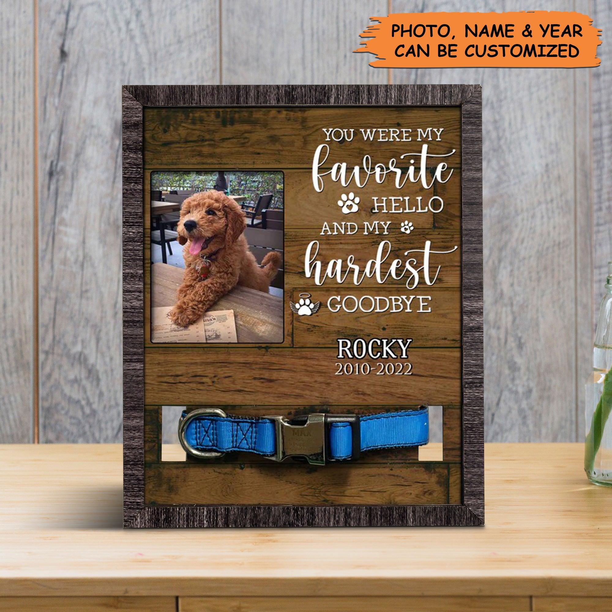 Personalized Pet Collar Frame - You Were My Favorite Dog Photo Keepsake, Pet Loss Sympathy, Memorial Custom Collar Frame - Gift For Grieving Pet Owner - Amzanimalsgift