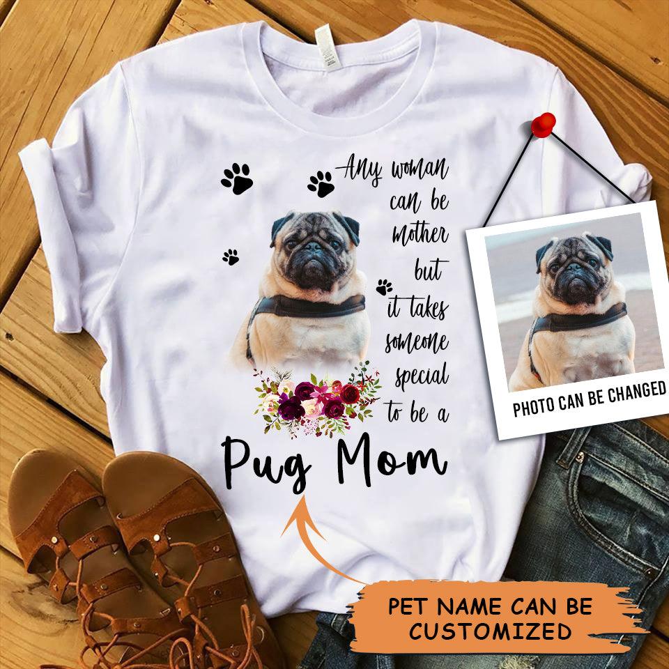 Personalized Pug Mom T Shirts, Happy Mother's Day From Pug For Humans, Women's Pug Gifts Pug Cute Pug Puppy T Shirts - Amzanimalsgift
