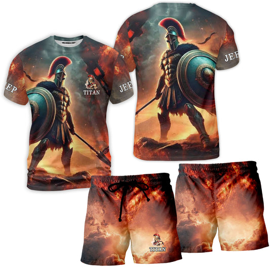 Personalized Roman Gladiator T-Shirts, Spartan Warrior T-Shirt Custom Name