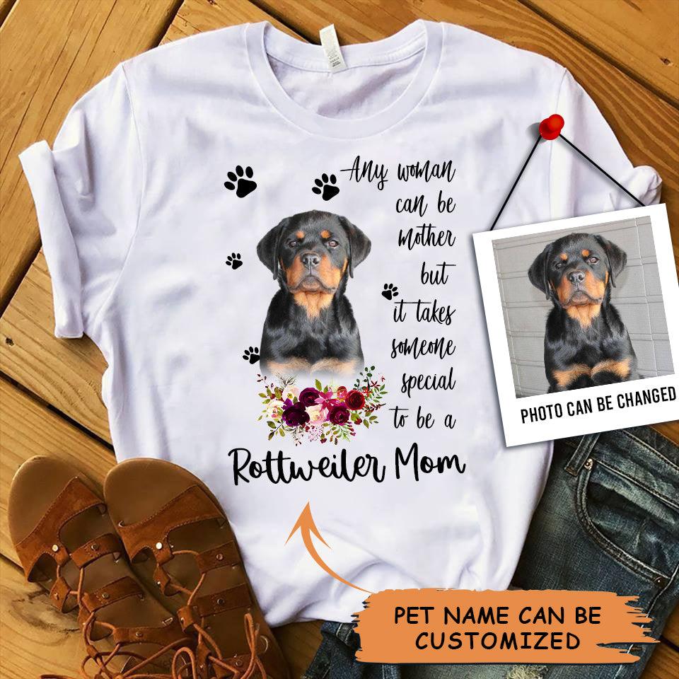 Personalized Rottweiler Mom T Shirts, Happy Mother's Day From Rottweiler For Humans, Women's Rottweiler Gifts Rottweiler Cute Rottweiler Puppy TShirts - Amzanimalsgift