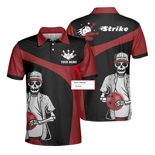 Personalized Skeleton Billiards Pool Men Polo Shirt, Strike Custom Polo Shirt, Best Gift For Billiards Lovers - Amzanimalsgift