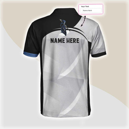 Personalized Skull 8 Ball Billiards Polo Shirt For Men, 8 Ball Skull Custom Name Men Polo Shirt, Custom Billiards Polo Shirt Gift For Billiards Lovers - Amzanimalsgift