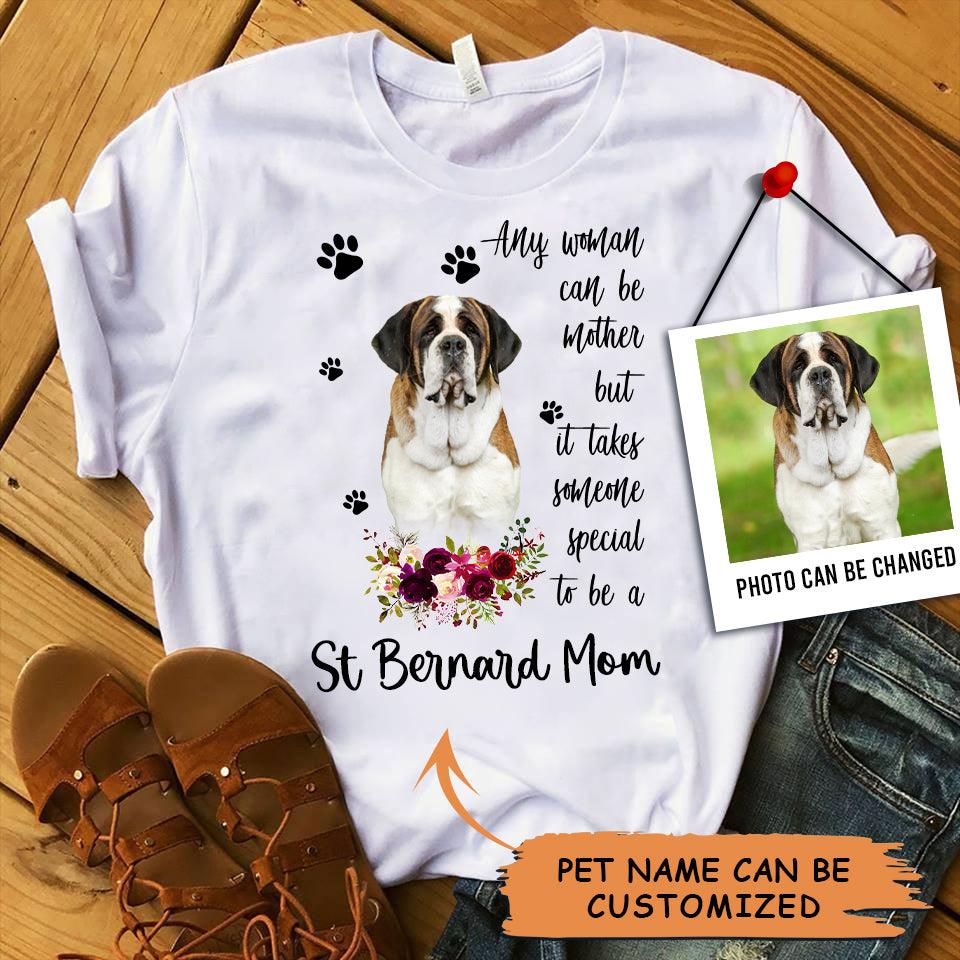 Personalized St Bernard Mom T Shirts, Happy Mother's Day From St Bernard For Humans, Women's St Bernard Gifts St Bernard Cute StBernard Puppy T Shirts - Amzanimalsgift